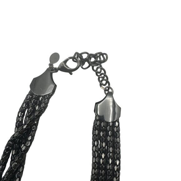 Express Black Knot Box Chain Necklace Bold Statement - Picture 3 of 6